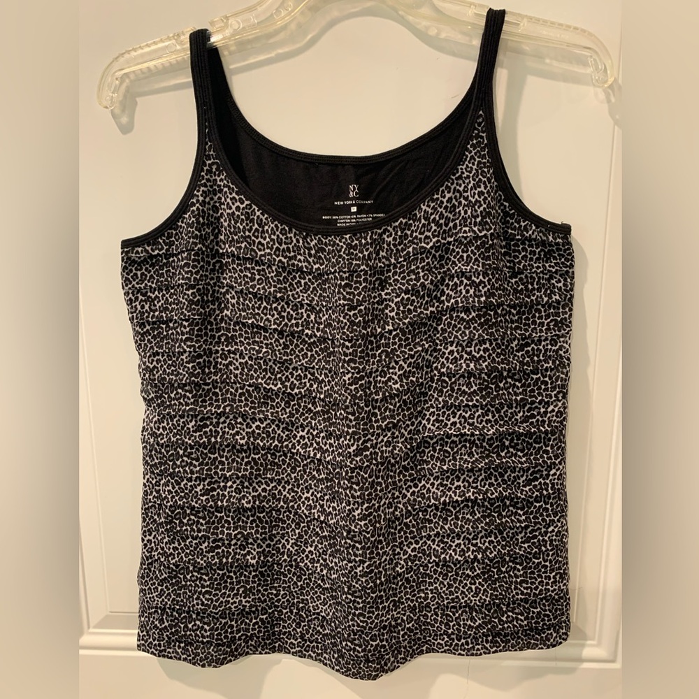 Leopard print ruffled cami